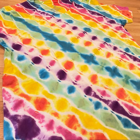 Tiedye rainbow pride tshirt honeycomb unisex L - Picture 3 of 5